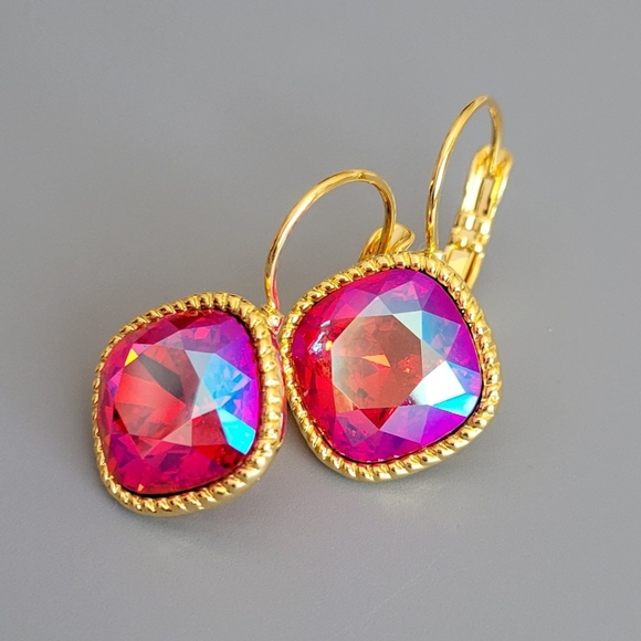 Austrian Crystal Earrings in Gold - Picture 6 of 11